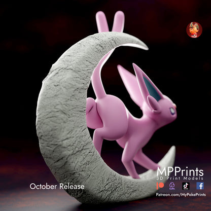Espeon on the Moon | Statue YET TO BE PRINTED